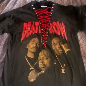Lace Up Vintage Black Death Row Records Snoop Dogg Dr. Dre Biggie Smalls Tee